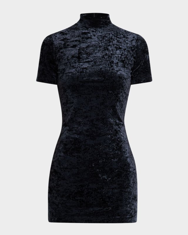 Velvet Turtleneck Mini Dress